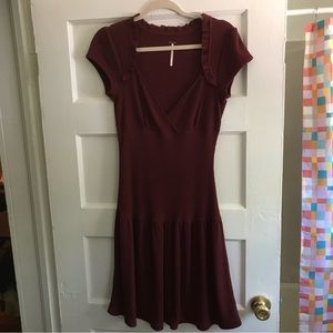 Maroon Free People Mid length dress